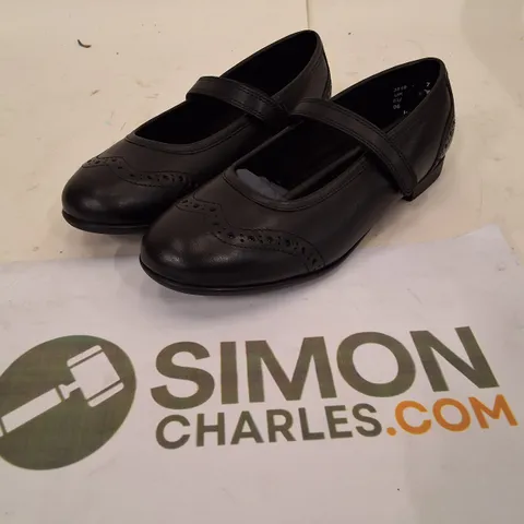 BOXED ANGRY ANGEL BLACK LEATHER MARY JANE SHOES, UK 4W (EU 37)