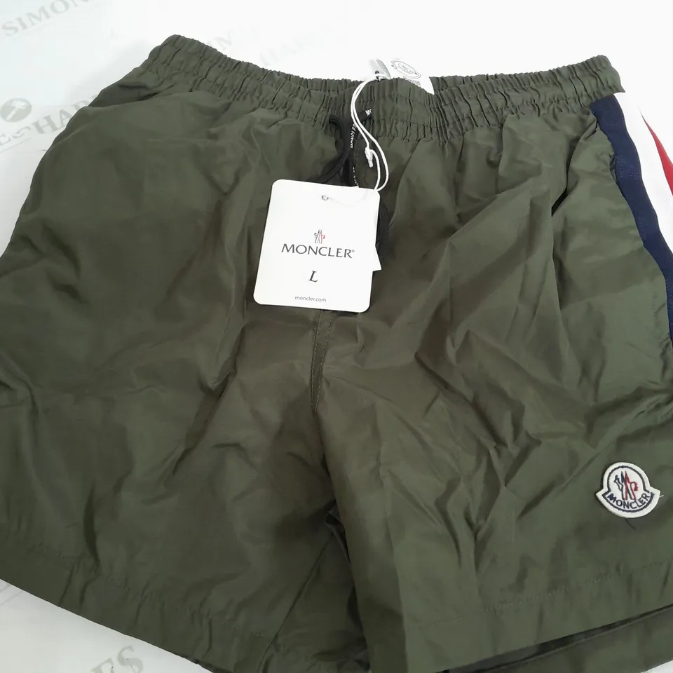 MONCLER SWIMMING SHORTS IN KHAKI - LARGE