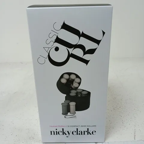 NICKY CLARKE CLASSIC HEATED ROLLERS SET – 12 X 25MM WITH TRAVEL BAG