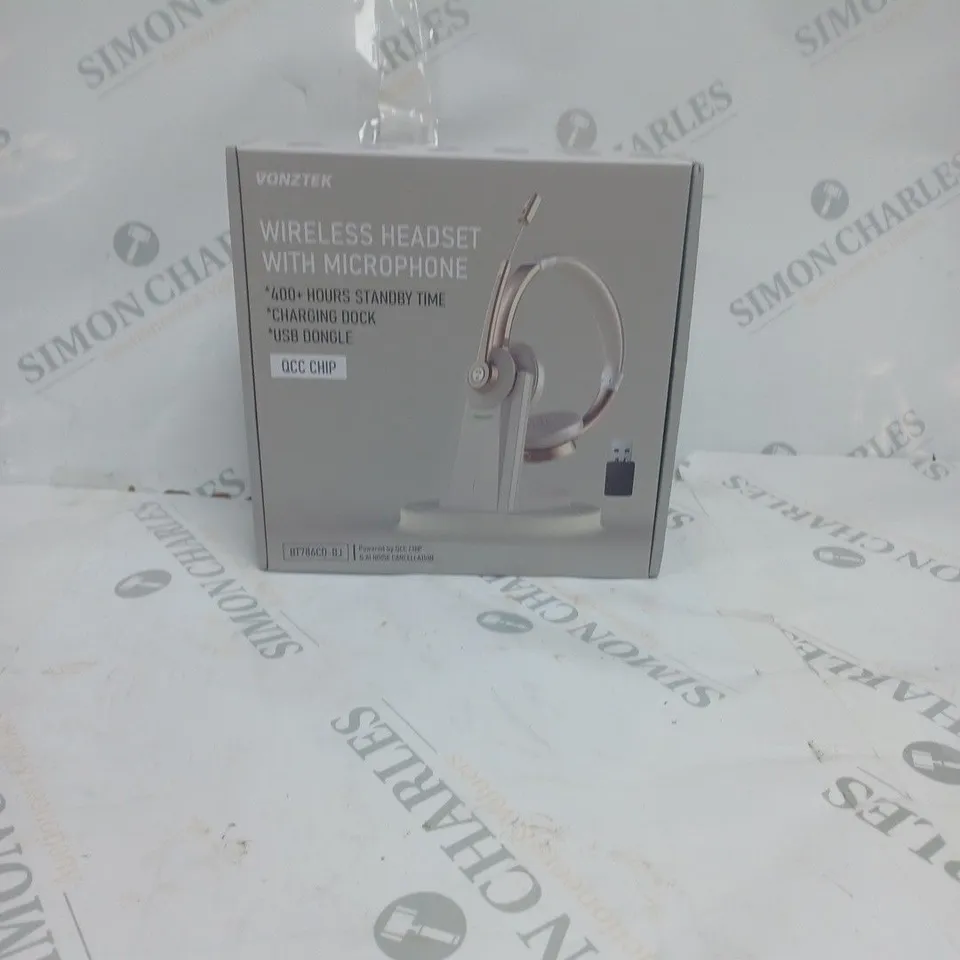 BOXED VONZTEK WIRELESS HEADSET WITH MICROPHONE