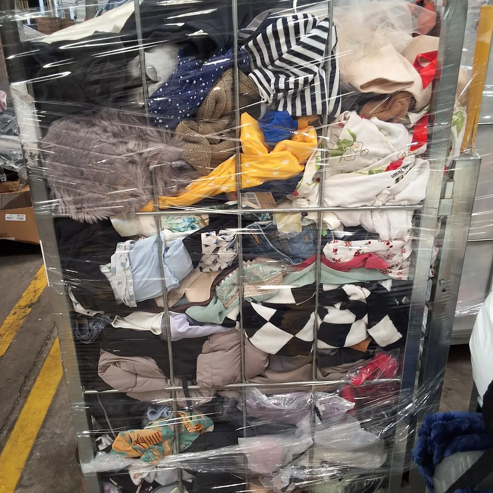 CAGE CONTAINING ASSORTED CLOTHING