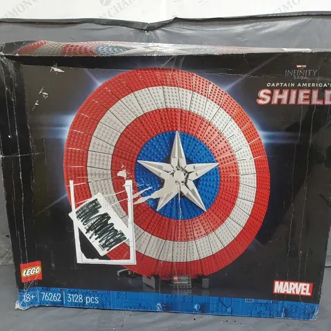 BOXED LEGO SUPER HEREOS CAPTAIN AMERICA'S SHIELD AVENGERS SET 76262