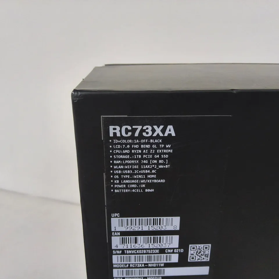 BOXED ROG BOX ALLY X HANDHELD GAMING CONSOLE IN BLACK - RC73XA