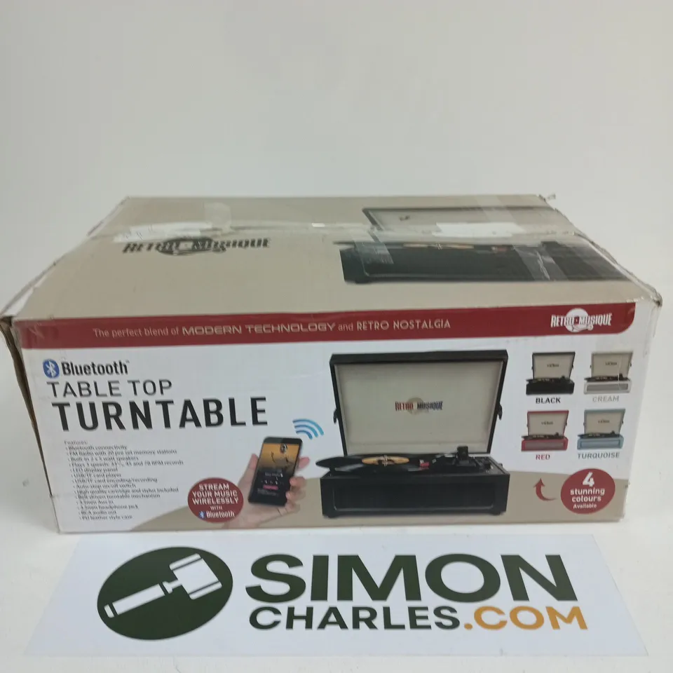 Retro Musique Bluetooth Tabletop Turntable – Boxed