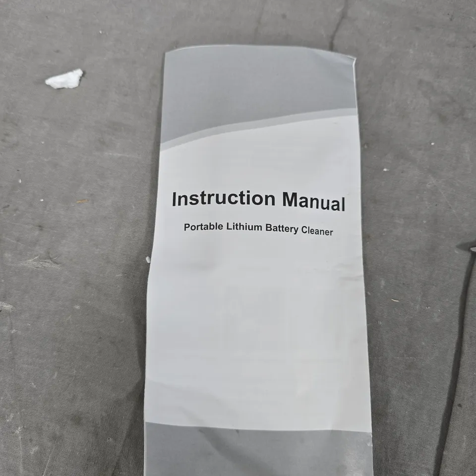 PORTABLE LITHIUM BATTERY CLEANER – BOXED WITH CABLE, ADAPTOR & MANUAL