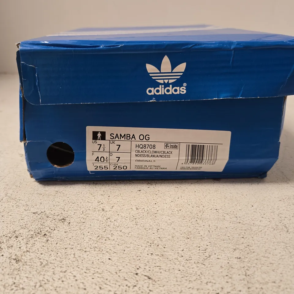 ADIDAS SAMBA OG TRAINERS – UK 7 (US 7.5 / EU 40 2/3) BLACK/WHITE