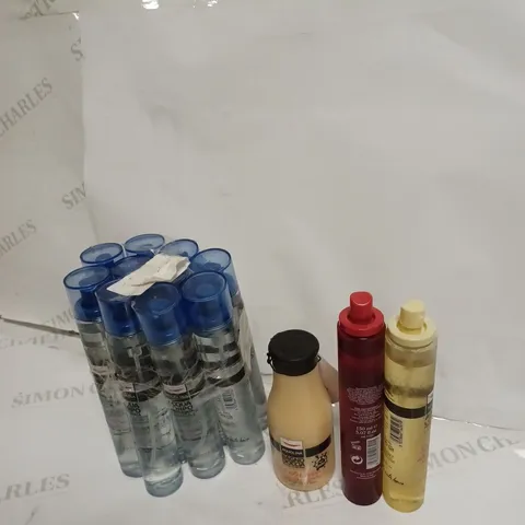 LARGE BOX OF BEAUTY PRODUCTS TOO INCLUDE BATH SHOWER CREAM PUFF AND SCENTED BODY WATER