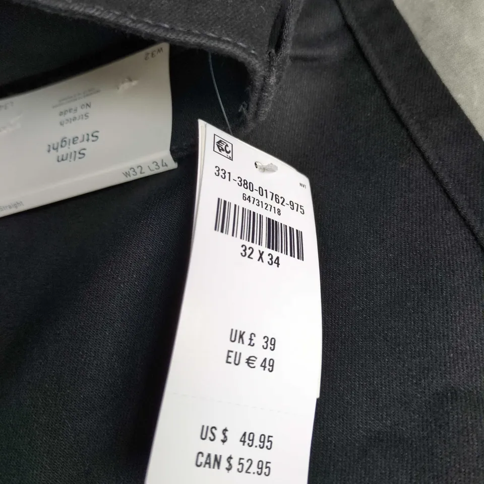 HOLLISTER SLIM STRAIGHT JEANS – MEN’S, W32/L34, DARK WASH