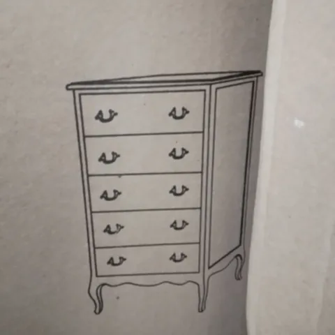 BRAND NEW HOMESDIRECT365 STYLISH ANTIQUE STYLE 5 DRAWER BEDROOM CHEST OF DRAWERS