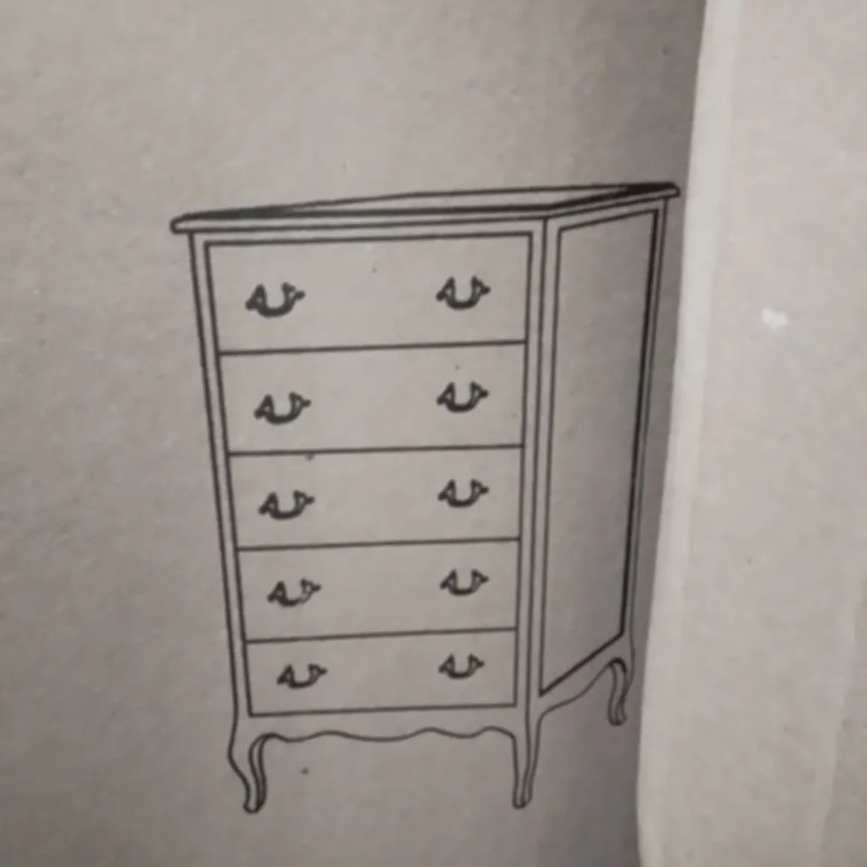 BRAND NEW HOMESDIRECT365 STYLISH ANTIQUE STYLE 5 DRAWER BEDROOM CHEST OF DRAWERS