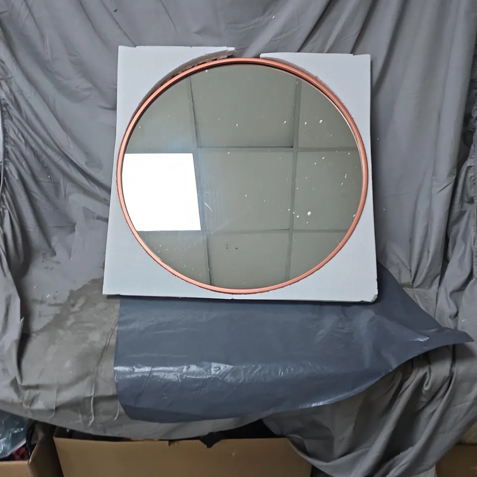 BOXED ELEGANCE BY CASA CHIC - ROSE GOLD METAL WALL MIRROR