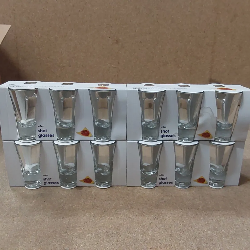 BOX OF APPROXIMATELY 24x WILKO SHOT GLASSES