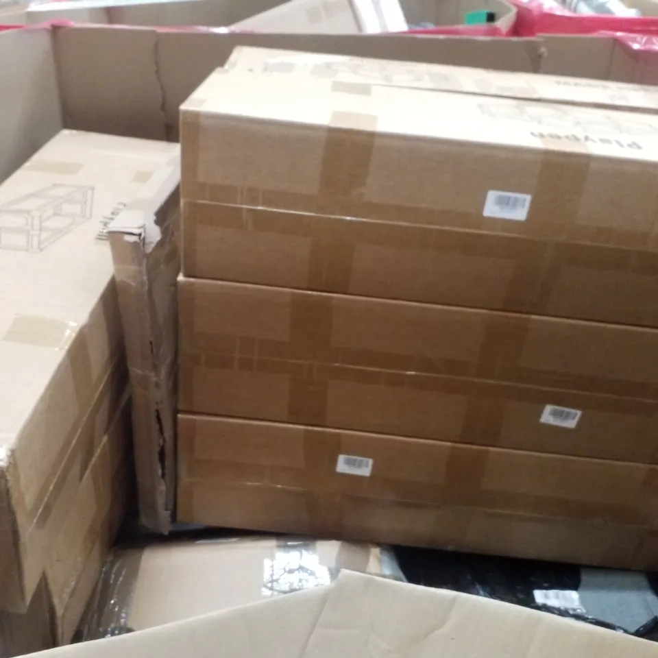 PALLET CONTAINING ASSORTED PRODUCTS INCLUDING FANTASY PLAY MAT, ACRYLIC WALL MIRROR, CUTTING MAT, BOOSTER SEST & PLAYPEN