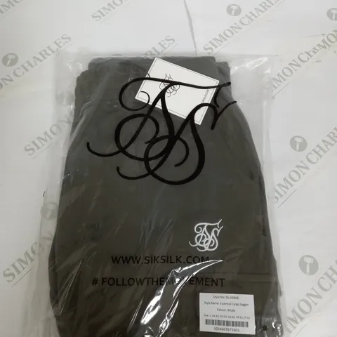 BAGGED SIKSILK CARGO JOGGERS SIZE L
