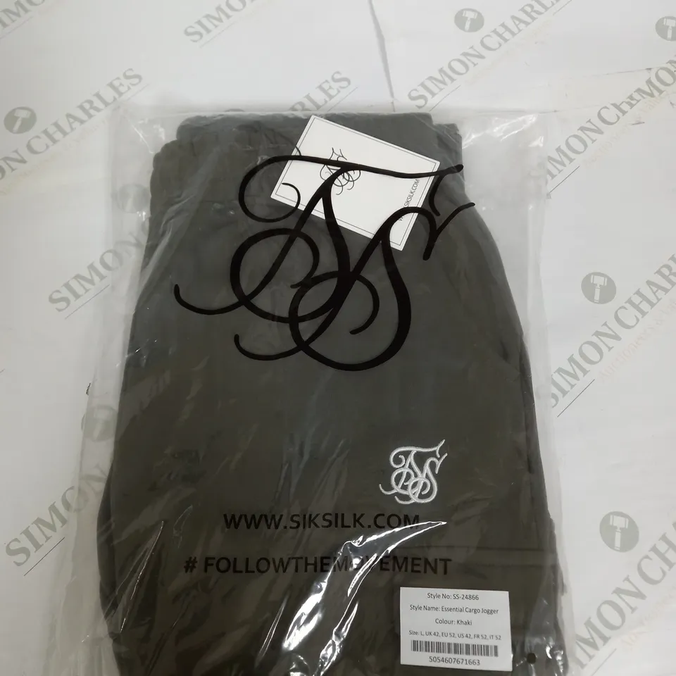 BAGGED SIKSILK CARGO JOGGERS SIZE L
