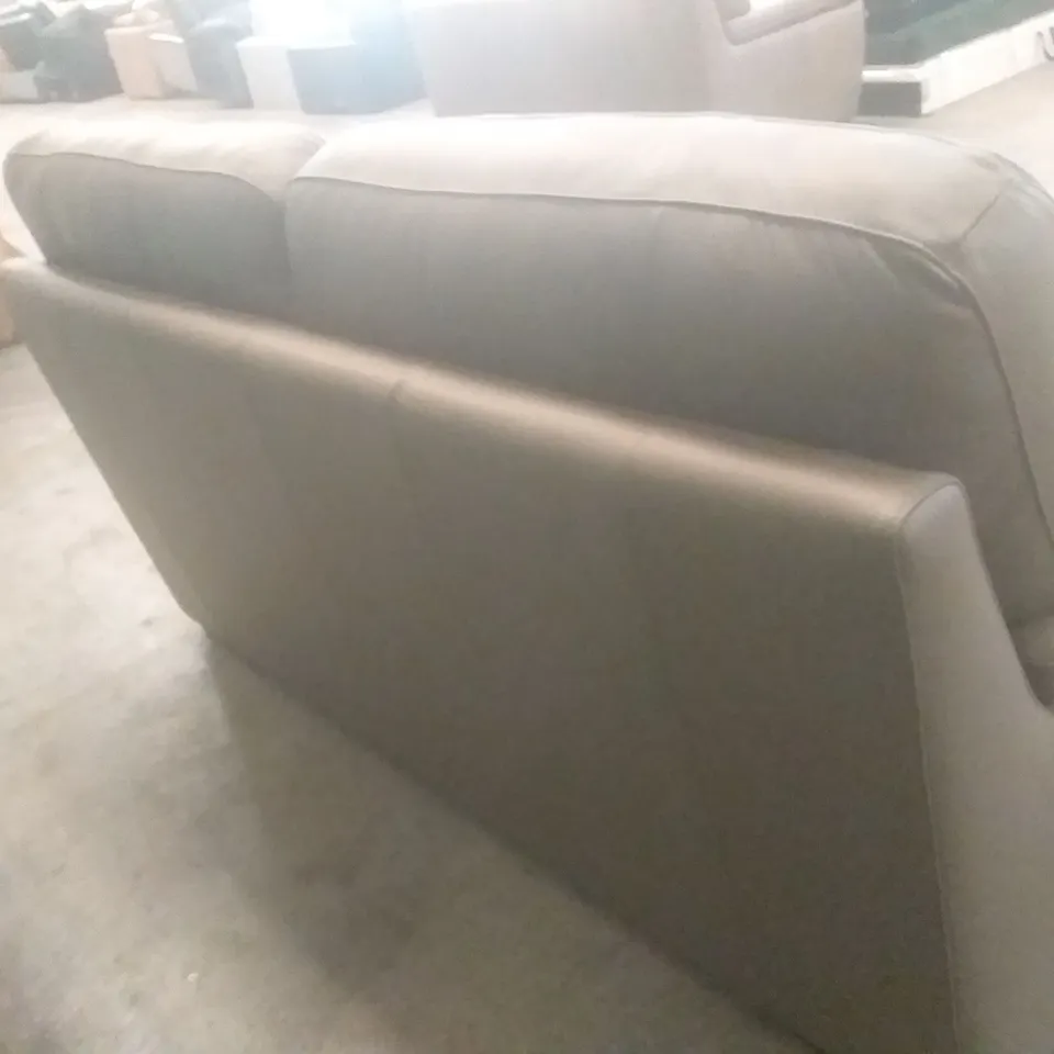 DESIGNER ITALIAN MADE VIRGILIO MUD  LEATHER 2 SEATER SOFA 