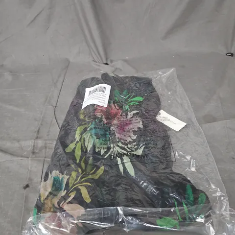 ANTHROPOLOGIE FLORAL SCARF – BLACK WITH BOTANICAL PRINT UK SIZE 12, SEALED