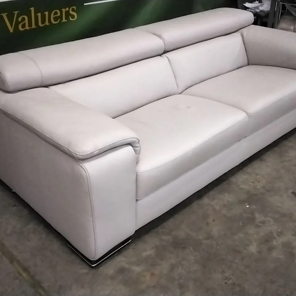 QUALITY ITALIAN DESIGNER MELO LARGE SOFA WHITE GREY LEATHER