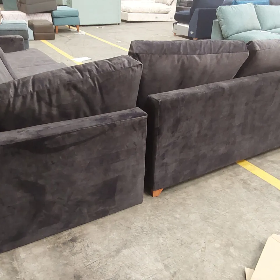 QUALITY DESIGNER CORNER SOFA - CHARCOAL FABRIC