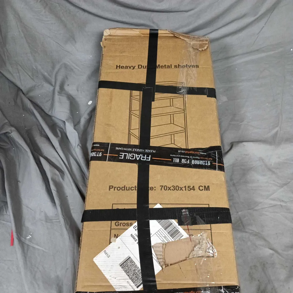 HEAVY DUTY METAL SHELVES, GALVANISED, 70X30X154 CM – BOXED