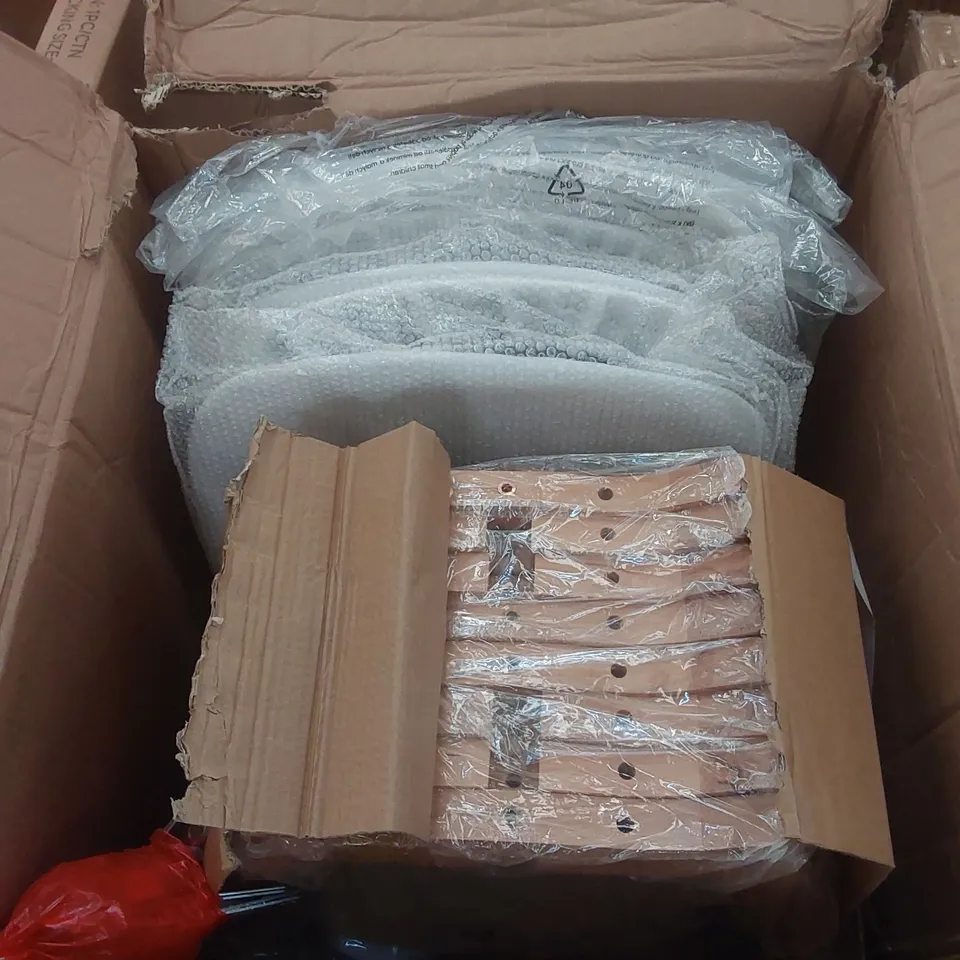BOXED SET OF 4x PLASTIC DINING CHAIRS WITH PADDED SEATS