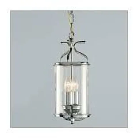 BOXED IMPEX WINCHESTER 2 PENDANT LIGHT LANTERN, CHROME