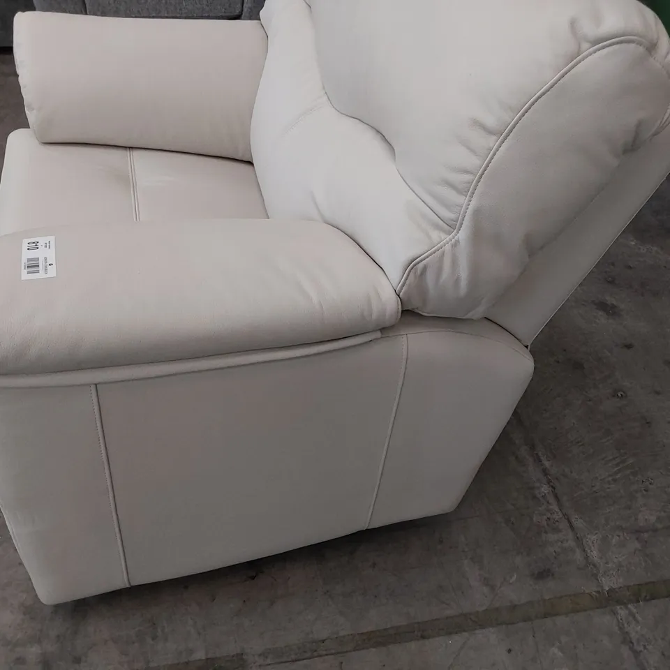 QUALITY BRITISH DESIGNER G PLAN STRATFORD EASY CHAIR CAMBRIDGE CHALK LEATHER 