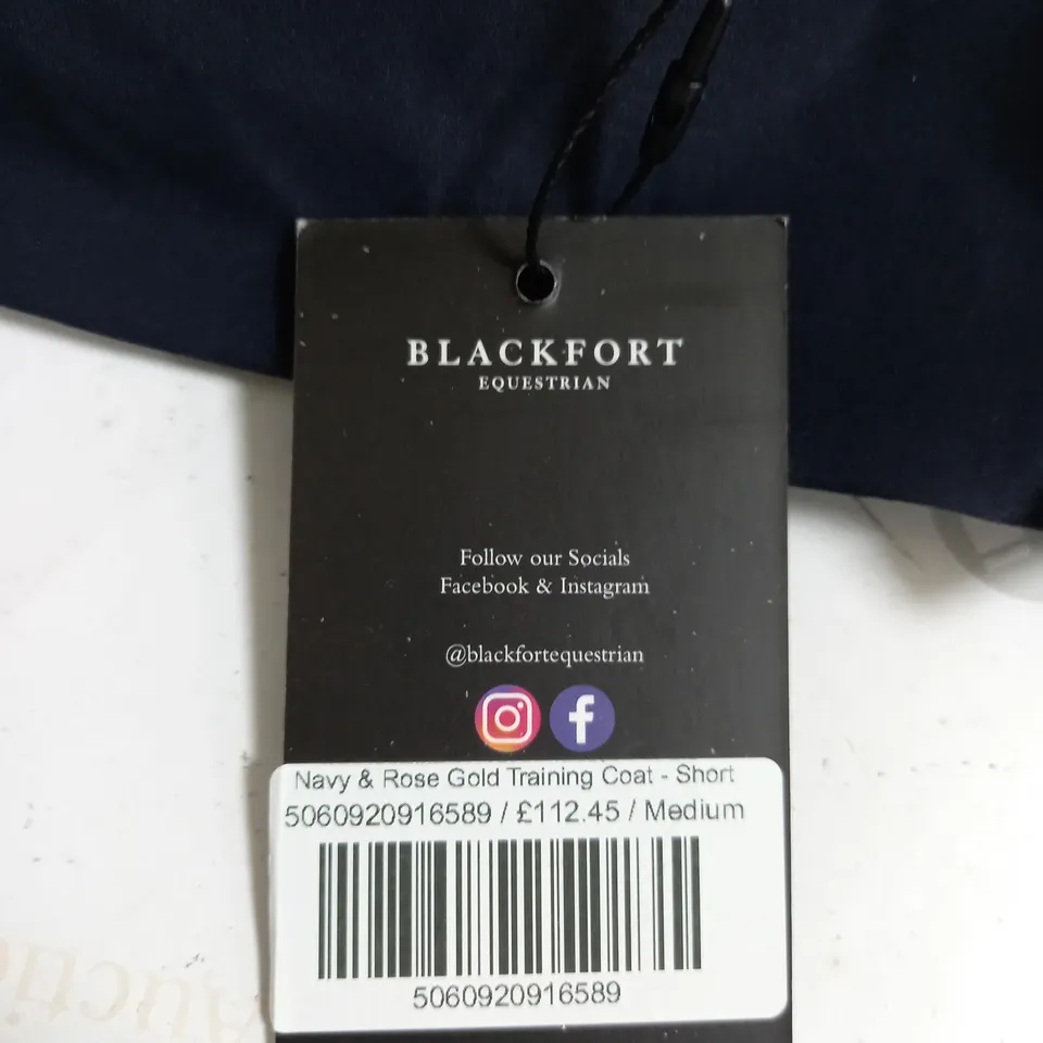 BLACKFORT NAVY AND ROSE GOLD TRAINING COAT SIZE M
