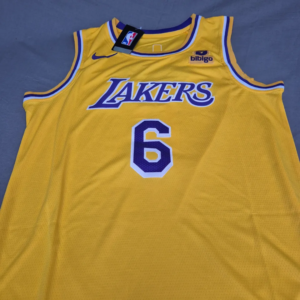 LA LAKERS NBA JERSEY WITH JAMES 6 SIZE XL