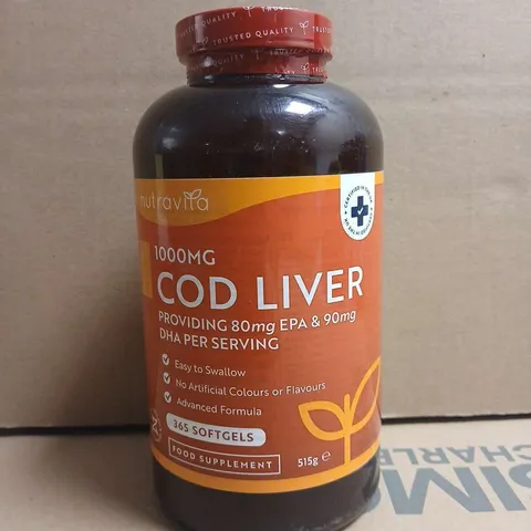 NUTRAVITA 1000MG COD LIVER FOOD SUPPLEMENT (365 SOFTGELS)