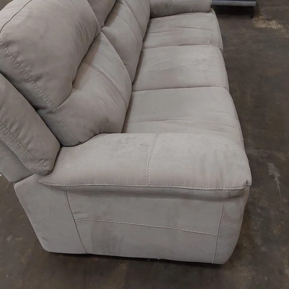 DESIGNER GREY SUEDE 3 SEATER SOFA (1 ITEM)