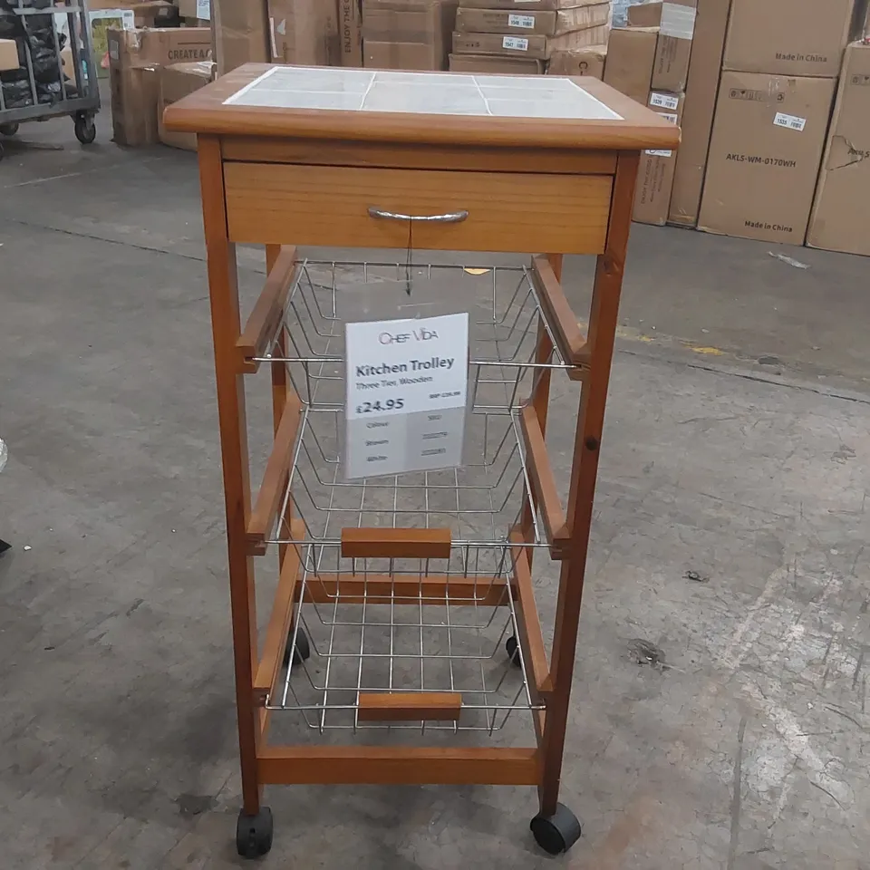 3 TIER KITCHEN TROLLEY 
