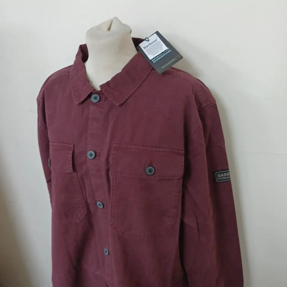 BARBOUR INTERNATIONAL BURGUNDY BUTTON SHIRT SIZE XL