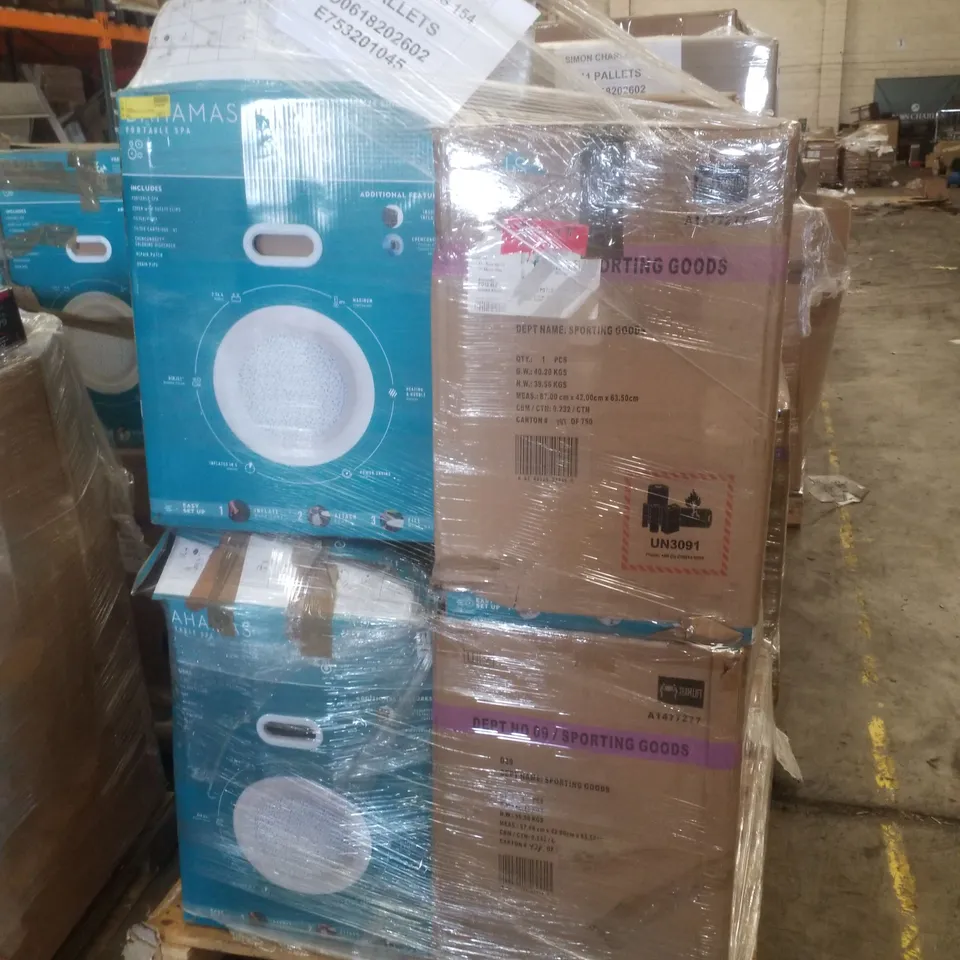 PALLET CONTAINING APPROXIMATELY 6 ASSORTED LAY-Z-SPA PORTABLE SPAS