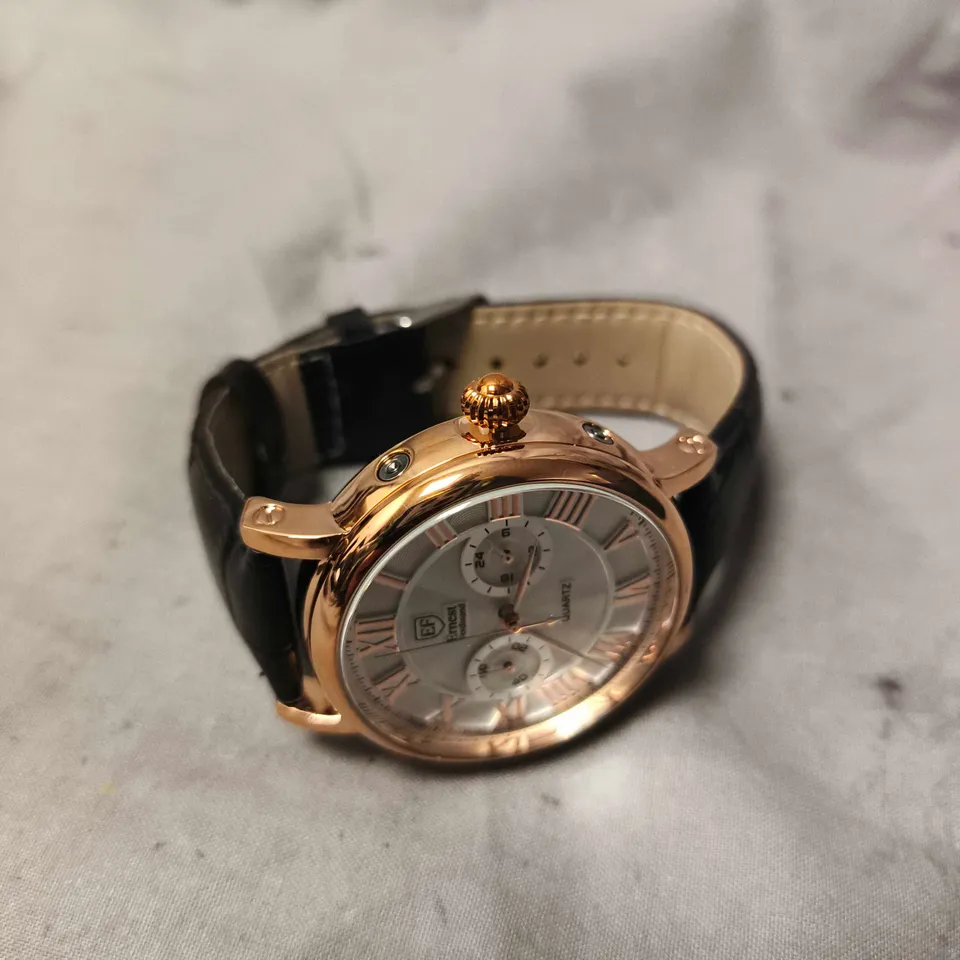 MENS ERNEST FERDINAND WATCH – FUNCTIONING SUB DIALS – LEATHER STRAP