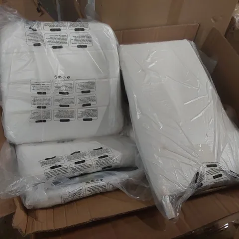 BOXED WHITE FAUX LEATHER DINING CHAIRS (SET OF 6)