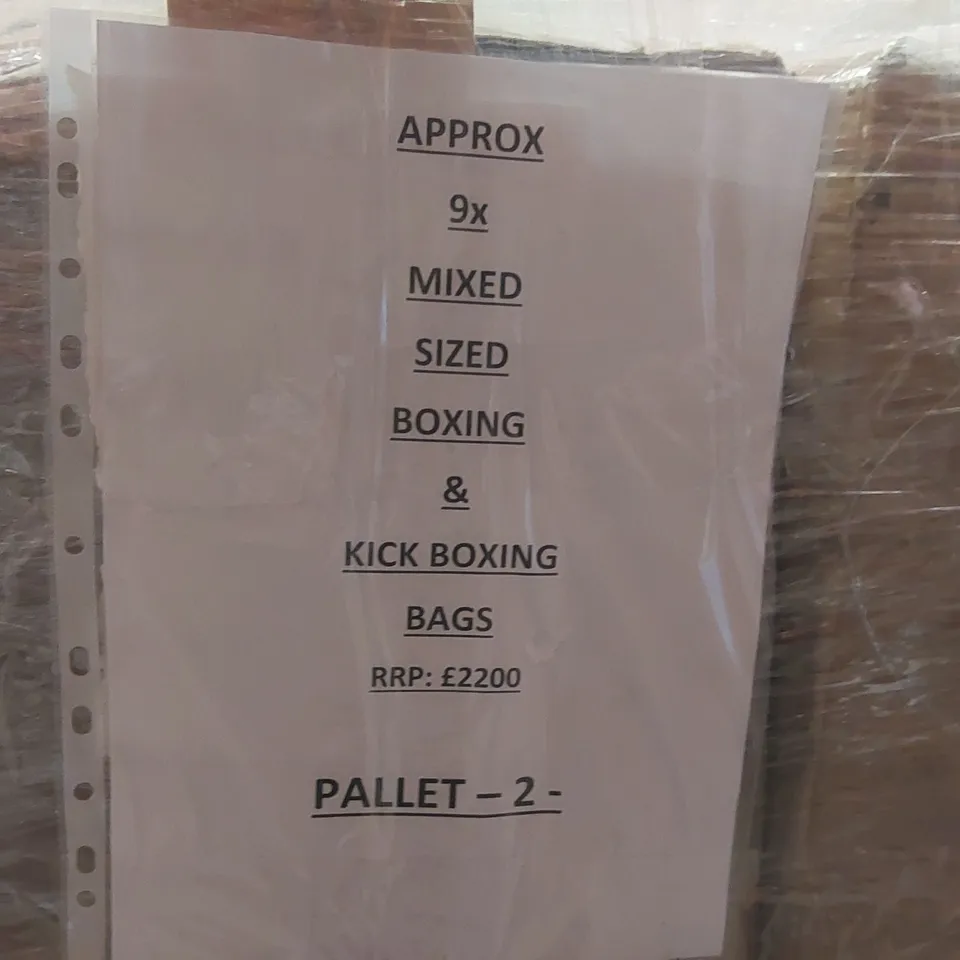 PALLET CONTAINING APPROXIMATELY 9x MIXED PUNCH BAGS