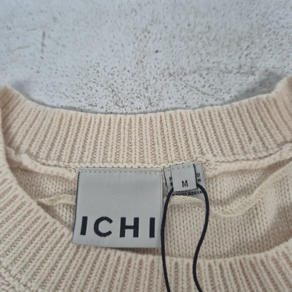 ICHI CREAM KNIT SHORT SLEEVE SWEATER – BIRCH, SIZE M