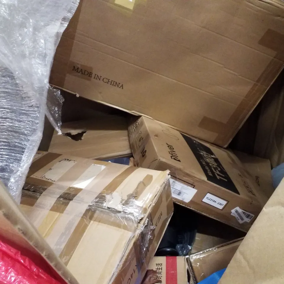 PALLET OF ASSORTED PRODUCTS INCLUDING LED CEILING LIGHT, HUNTING OPTIC, TOILET SAFETY RAILS, DEHUMIDIFIER, STAINLESS STEEL TUB