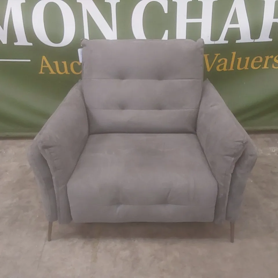 QUALITY DESIGNER ITALIAN MADE BOLZANO SUEDE FABRIC UPHOLSTERED ELECTRIC RECLINER CHAIR