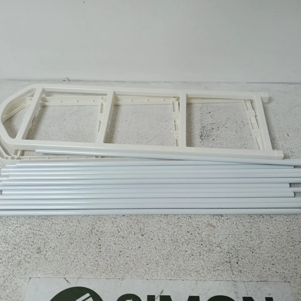 BOXED WHITE METAL SHELVING UNIT / STORAGE RACK – DISASSEMBLED COMPONENTS
