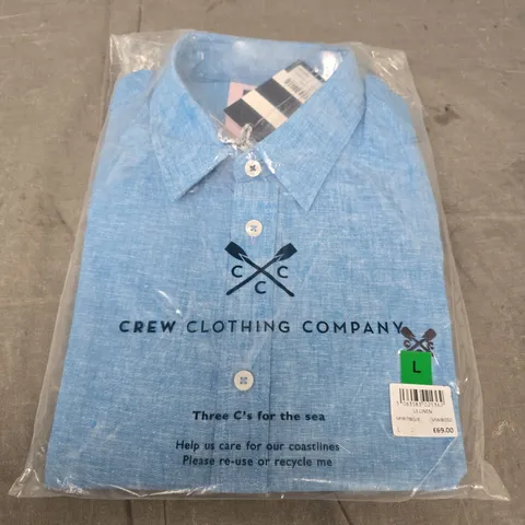 CREW CLOTHING COMPANY LINEN SHIRT β SPIRIT BLUE, LONG SLEEVE, UK SIZE L