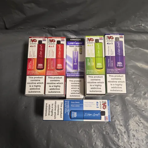 APPROXIMATELY 25 ASSORTED E-CIGARETTE & VAPING ITEMS IN VARIOUS BRANDS
