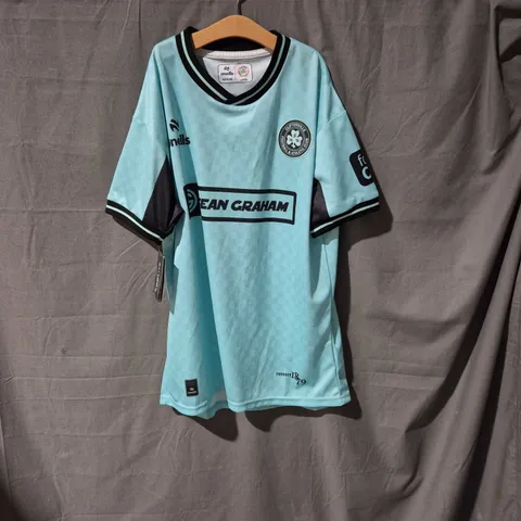CLIFTONVILLE FC LIGHT BLUE FOOTBALL SHIRT β O'NEILLS, JEAN GRAHAM SPONSOR SIZE MEDIUM
