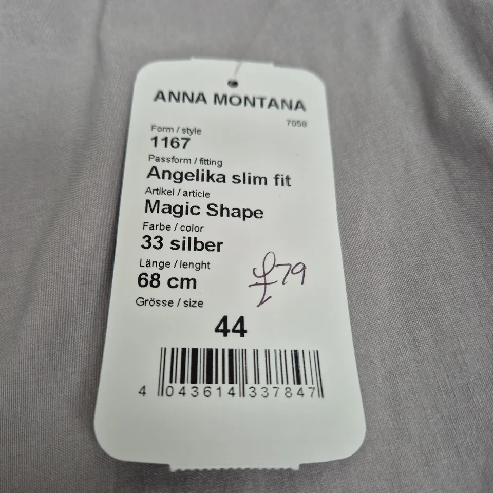 ANNA MONTANA ANGELIKA SLIM FIT TROUSERS – MAGIC SHAPE, SILVER, SIZE 44