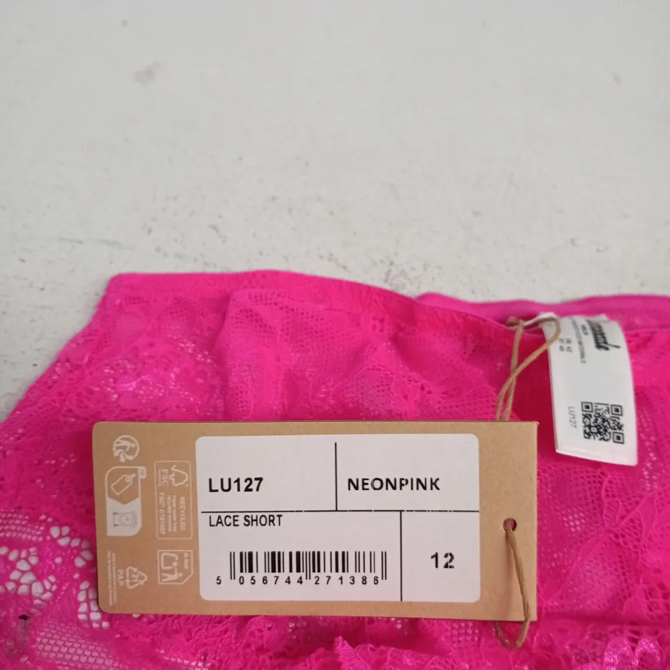 LEMONADE DOLLS NEON PINK LACE SHORT – UK 12