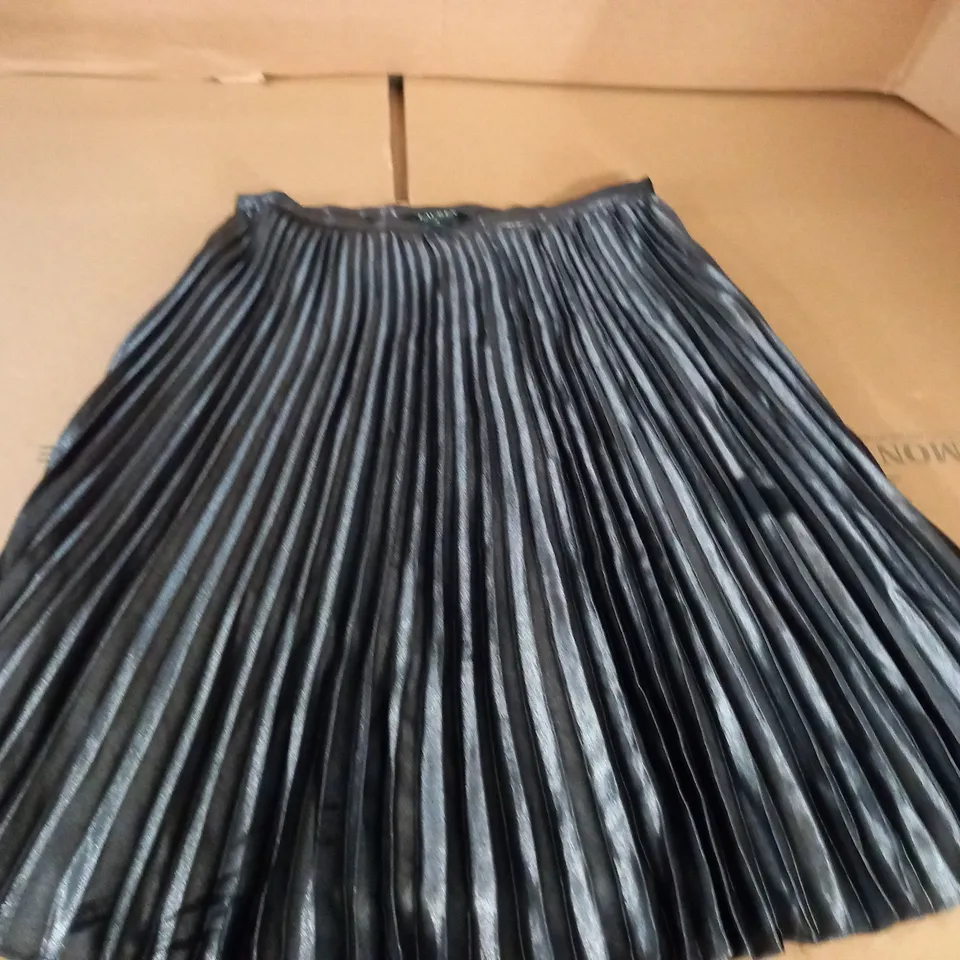 RALPH LAUREN GREY PLEATED SKIRT - 6