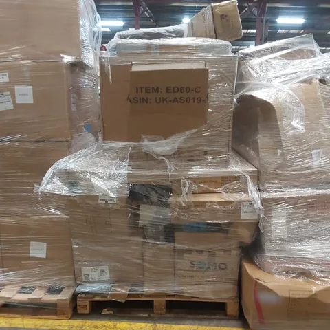 PALLET CONTAINING A LARGE QUANTITY OF ASSORTED CONSUMER PRODUCTS INCLUDING: DRESSING TABLES W/CHAIRS, FOOD PROCESSOR, CAR FRIDGE ECT
