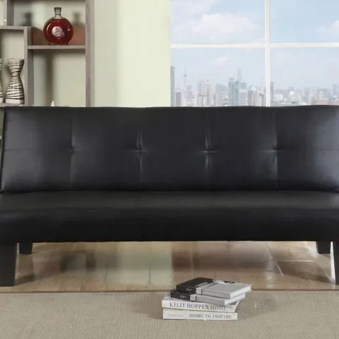 BOXED BIRLEA FRANKLIN SOFA BED - BLACK FAUX LEATHER