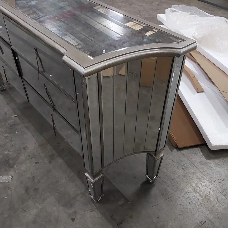 DESIGNER MIRRORED 6-DRAWER CHEST OF DRAWERS 